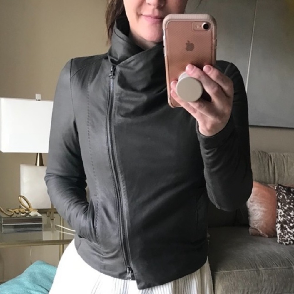Vince Lambskin Paper Leather Scuba Jacket